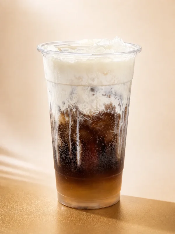 Coco Drizzle dirty soda with cola and cream drizzle