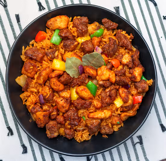 Fusion steak rice bowl